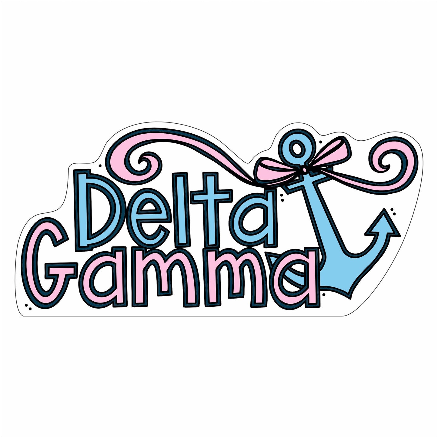 GTW-007 Delta Gamma Anchor | 0.75in. Acrylic Contour |