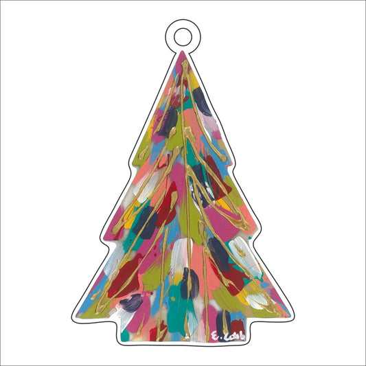 ECA-005 Brushstroke Evergreen Ornament | 0.25Acrylic Ornament | Case of 25