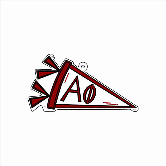 GTW-082 Alpha Phi Pennant Keychain | 0.125Acrylic Keychain | Set of 25
