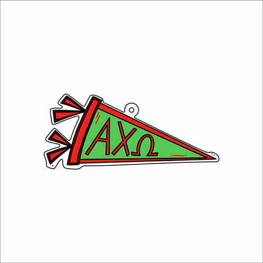 GTW-085 Alpha Chi Omega Pennant Keychain | 0.125Acrylic Keychain | Set of 25