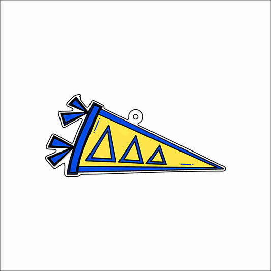 GTW-086 Tri Delta Pennant Keychain | 0.125Acrylic Keychain | Set of 25