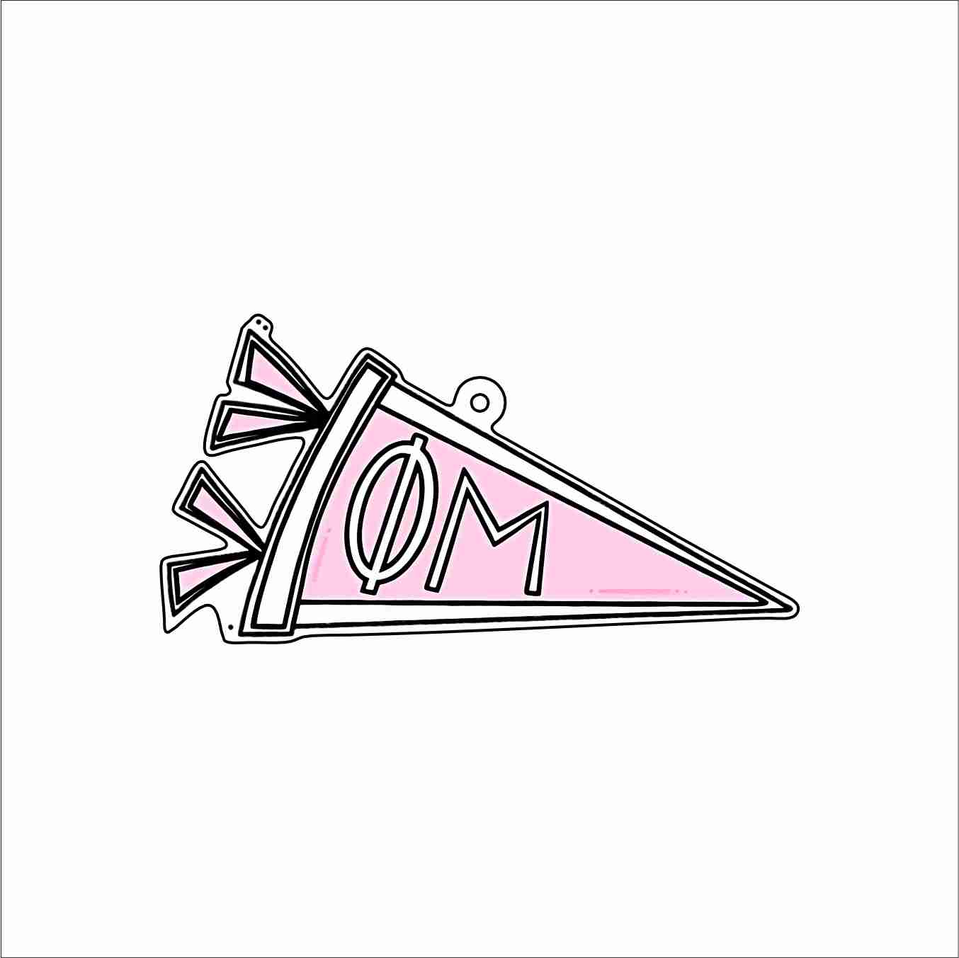 GTW-087 Phi Mu Pennant Keychain | 0.125Acrylic Keychain