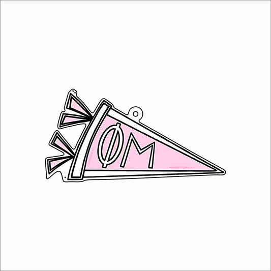 GTW-087 Phi Mu Pennant Keychain | 0.125Acrylic Keychain | Set of 25