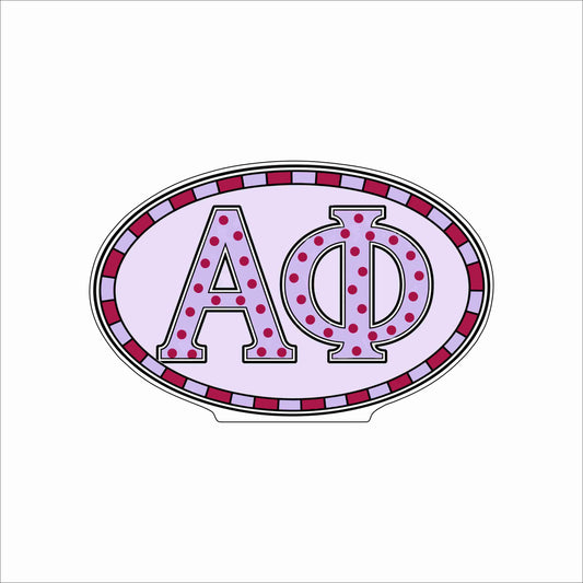 GTW-095 Alpha Phi Oval | 0.75Acrylic Contour
