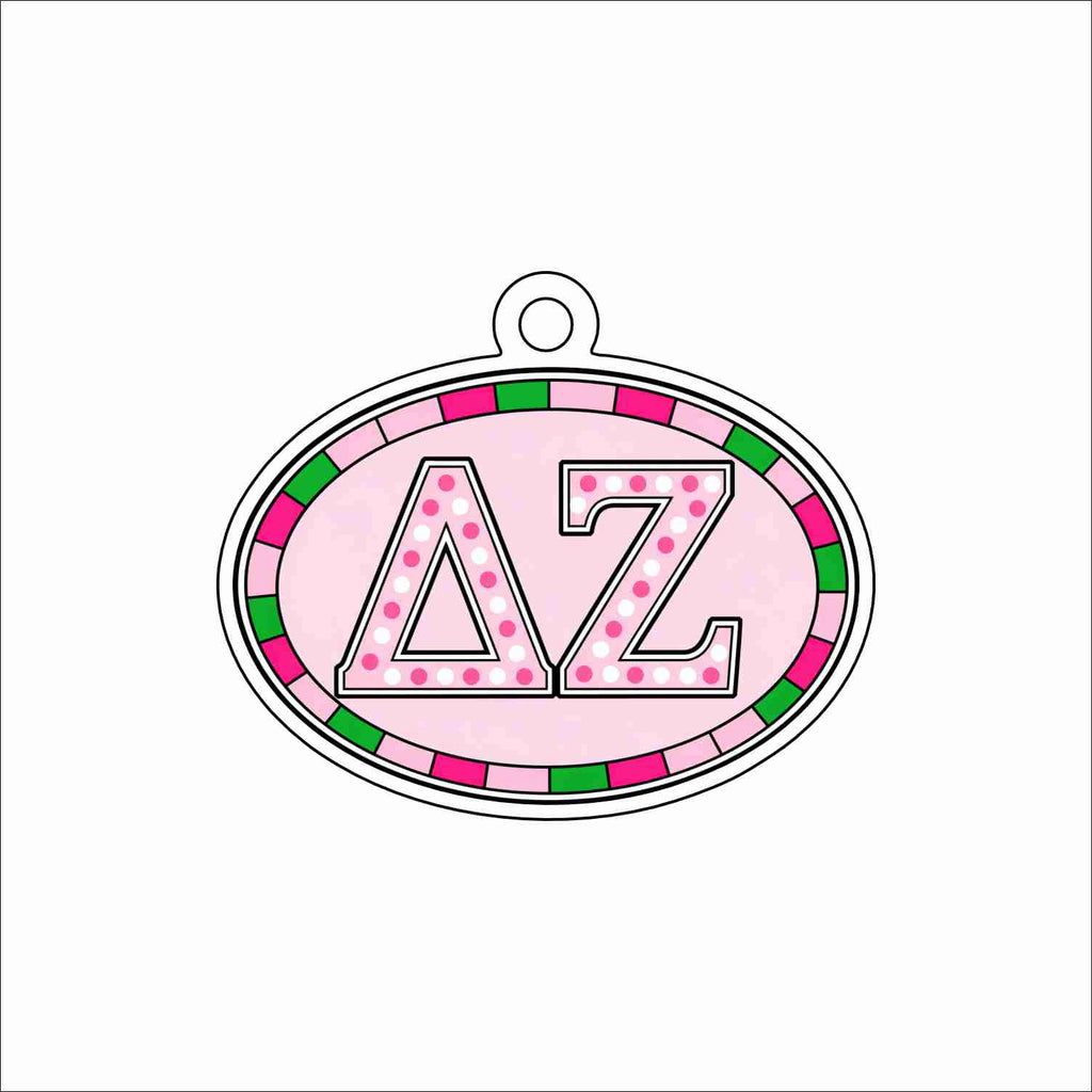 GTW-105 Delta Zeta Oval Ornament | 0.25Acrylic Ornament