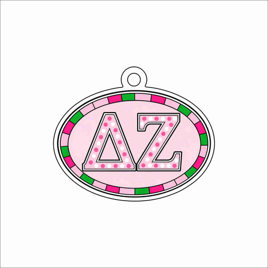 GTW-105 Delta Zeta Oval Ornament | 0.25Acrylic Ornament