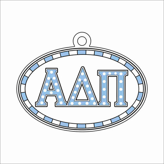 GTW-108 Alpha Delta Pi Oval Ornament | 0.25Acrylic Ornament