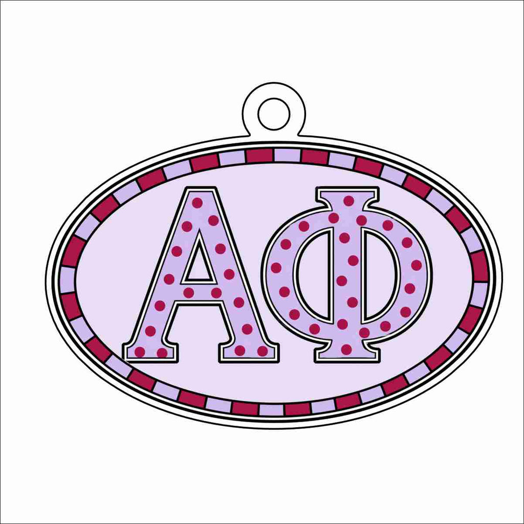 GTW-109 Alpha Phi Oval Ornament | 0.25Acrylic Ornament