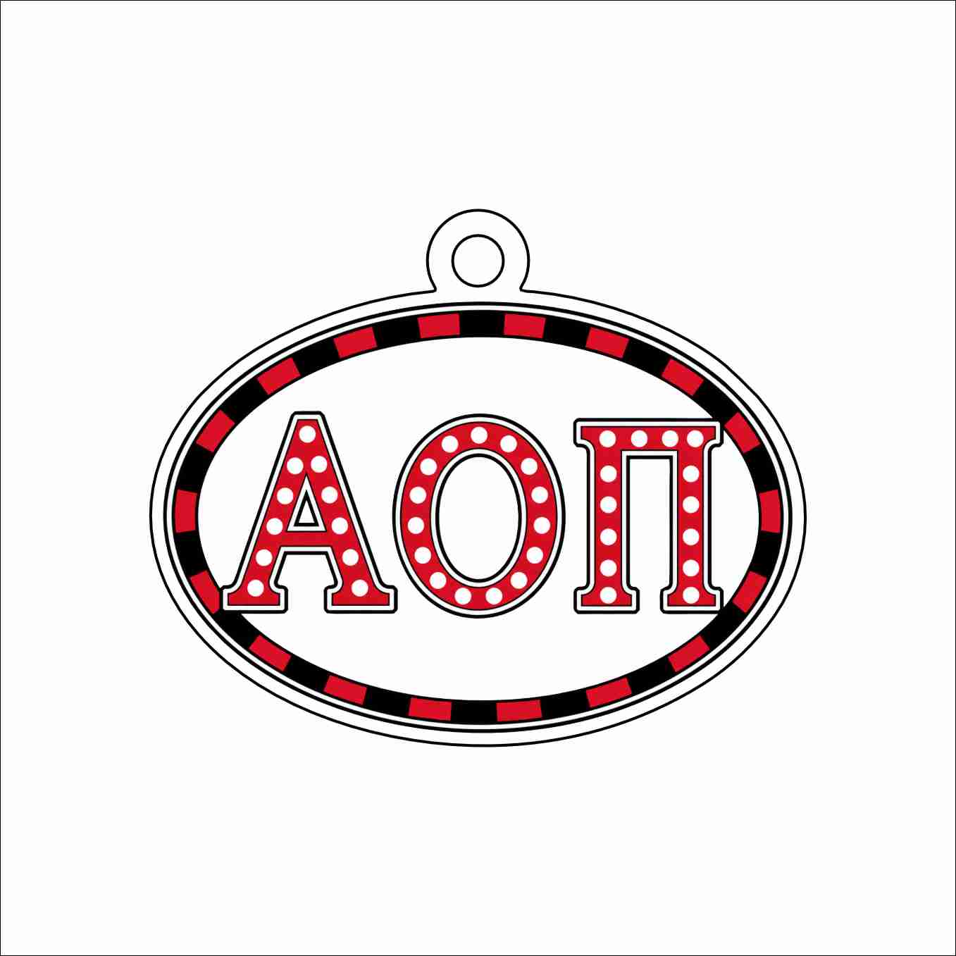 GTW-110 AOPi Oval Ornament | 0.25Acrylic Ornament