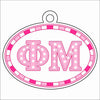 GTW-116 Phi Mu Oval Ornament | 0.25Acrylic Ornament