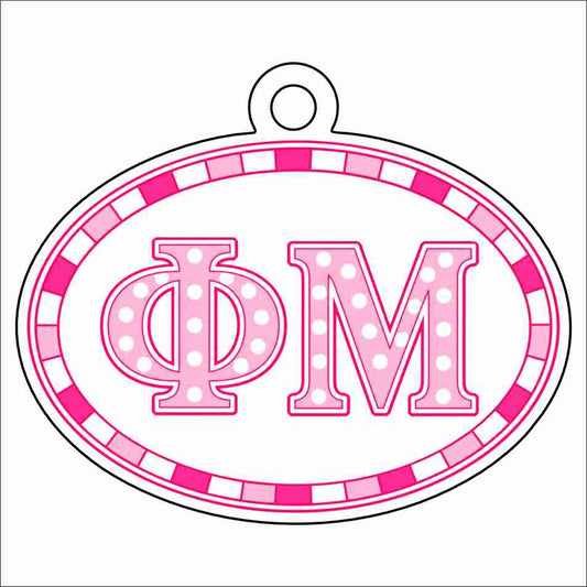 GTW-116 Phi Mu Oval Ornament | 0.25Acrylic Ornament