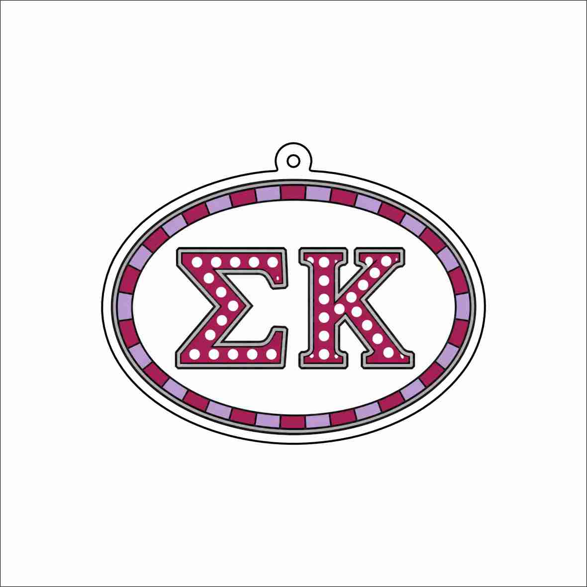 GTW-120 Sigma Kappa Oval Keychain | 0.125Acrylic Keychain