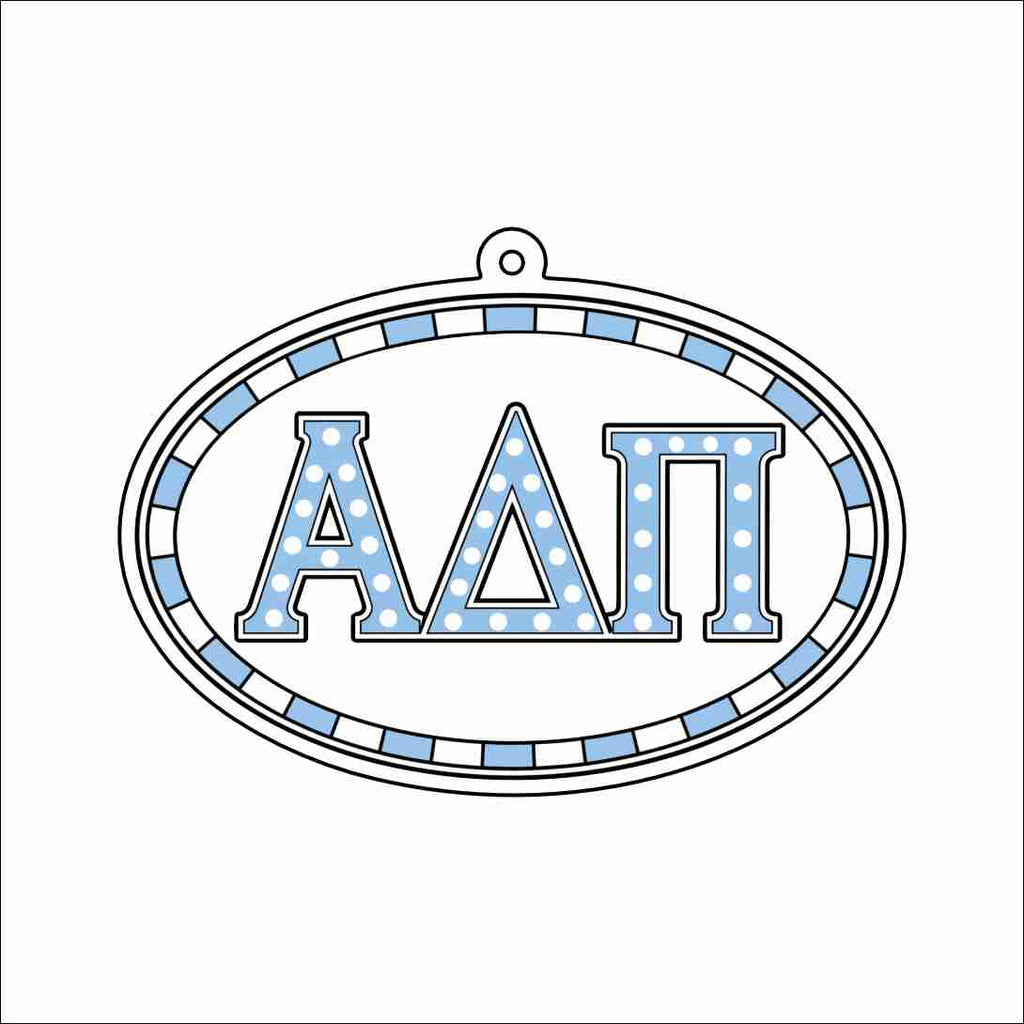 GTW-122 Alpha Delta Pi Oval Keychain | 0.125Acrylic Keychain