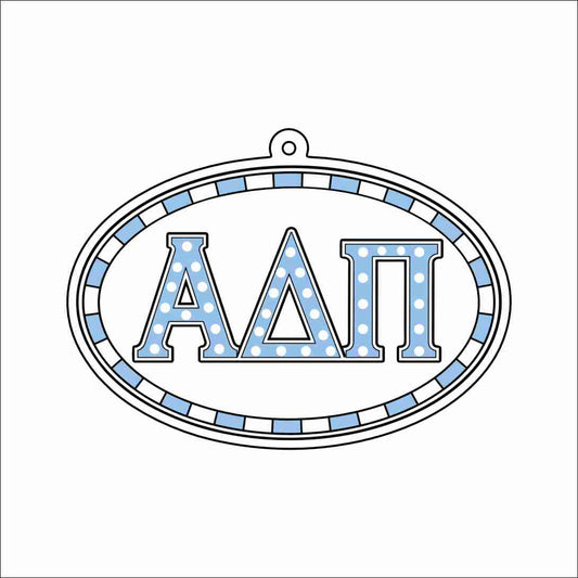 GTW-122 Alpha Delta Pi Oval Keychain | 0.125Acrylic Keychain | Set of 25