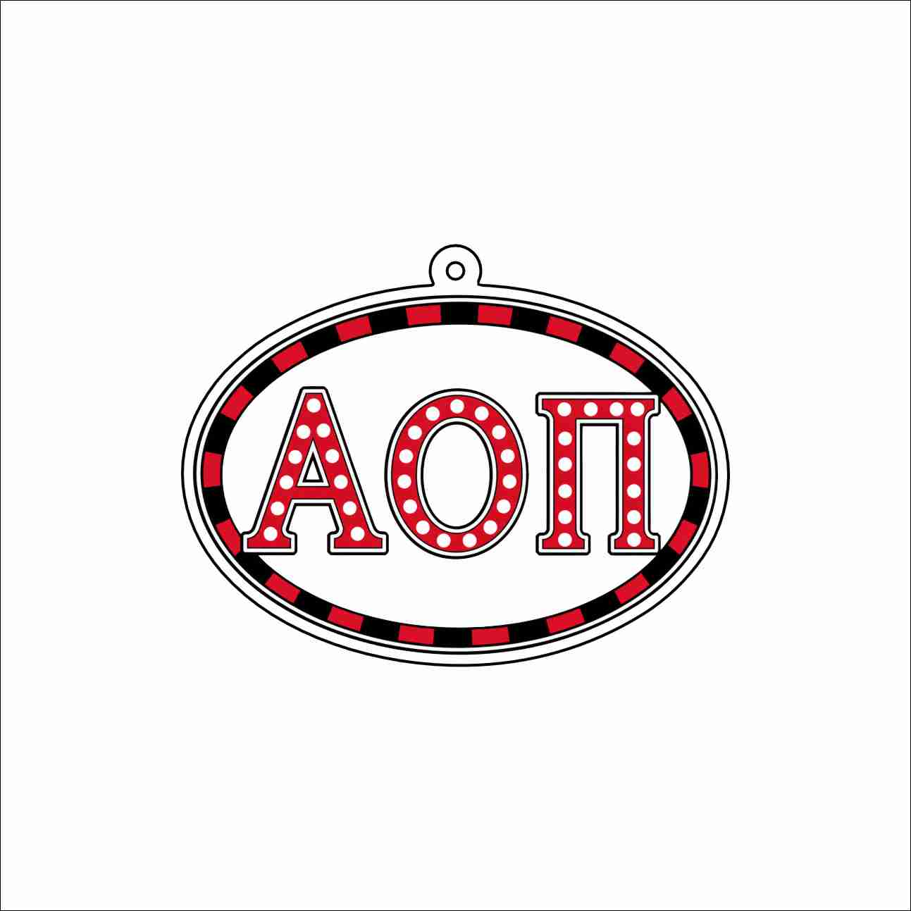GTW-124 AOPi Oval Keychain | 0.125Acrylic Keychain