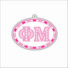 GTW-130 Phi Mu Oval Keychain | 0.125Acrylic Keychain