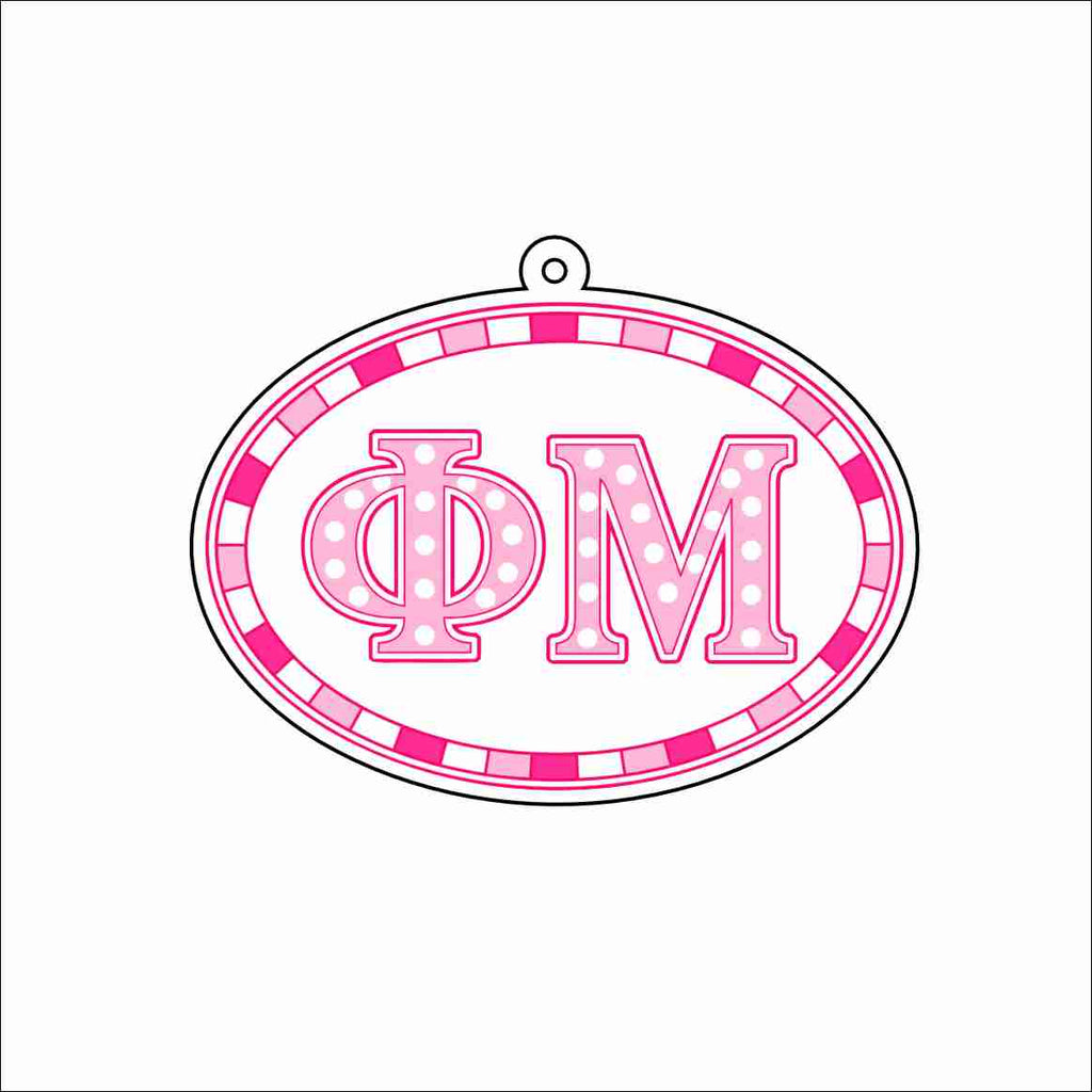 GTW-130 Phi Mu Oval Keychain | 0.125Acrylic Keychain