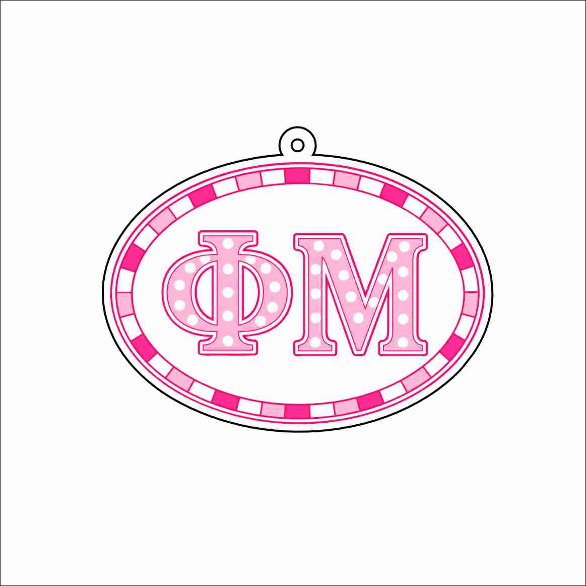 GTW-130 Phi Mu Oval Keychain | 0.125Acrylic Keychain