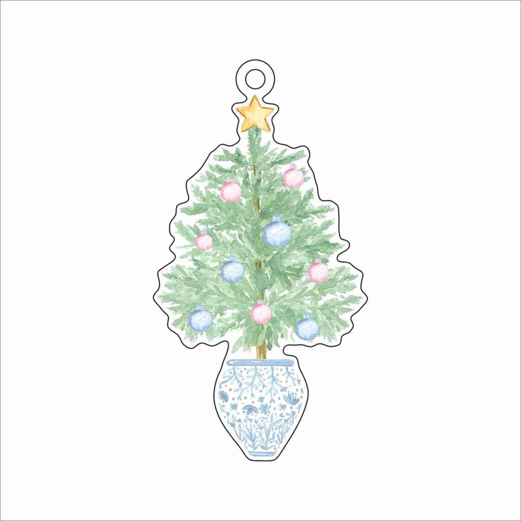 GTW-170 Blue Pink Christmas Tree Ornament | 0.25Acrylic Ornament