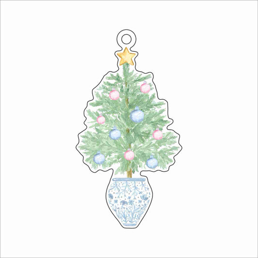 GTW-170 Blue Pink Christmas Tree Ornament | 0.25Acrylic Ornament