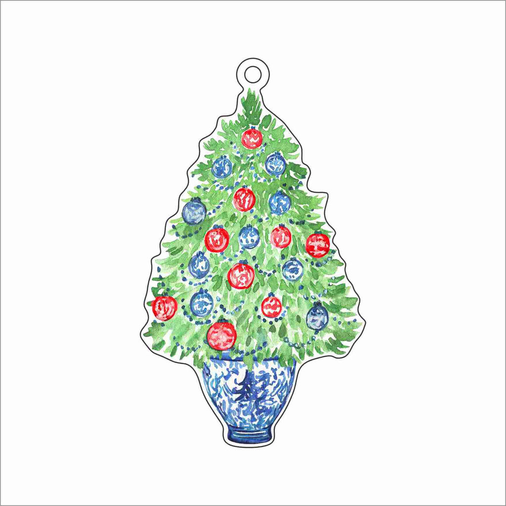 GTW-173 Red Blue Christmas Tree Ornament | 0.25Acrylic Ornament