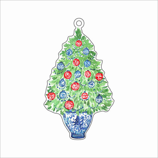 GTW-173 Red Blue Christmas Tree Ornament | 0.25Acrylic Ornament