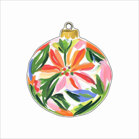 GTW-175 Orange Floral Ornament | 0.25Acrylic Ornament