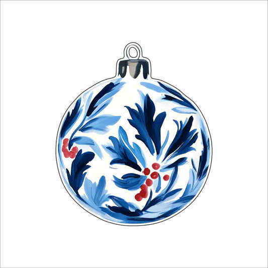 GTW-177 Navy Holly Ornament | 0.25Acrylic Ornament