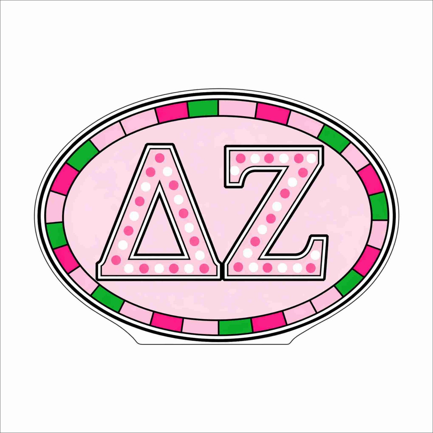 GTW-178 Delta Zeta Oval | 0.75Acrylic Contour