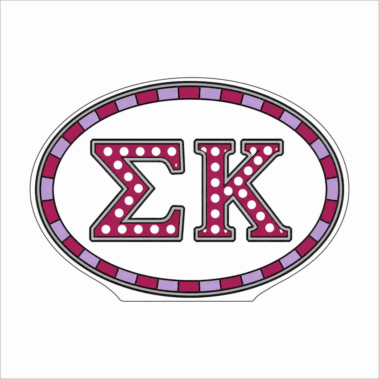 GTW-179 Sigma Kappa Oval | 0.75Acrylic Contour