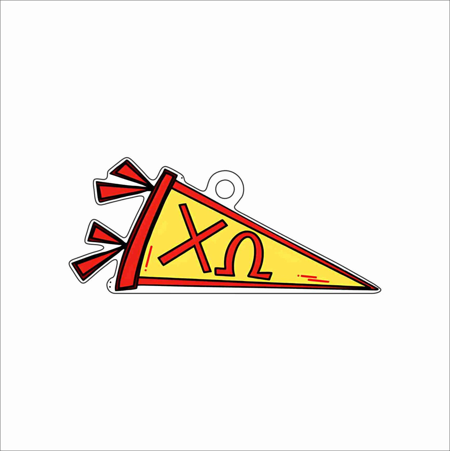 GTW-181 Chi Omega Pennant Ornament | 0.25Acrylic Ornament