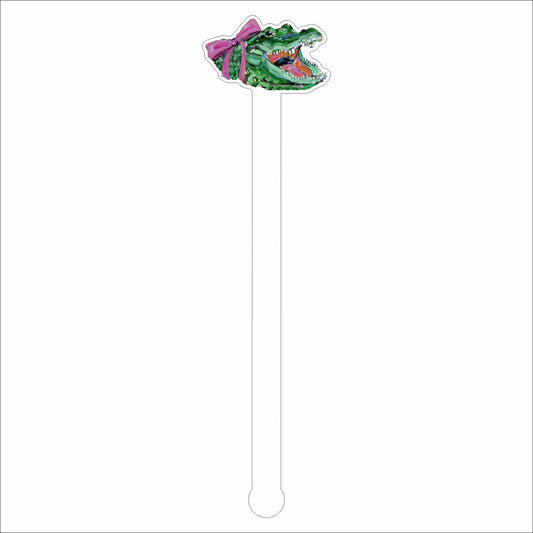 CMS-631-C4 Gator Girl Drink Stirrer | 0.125Acrylic Stirrer | Set of 4