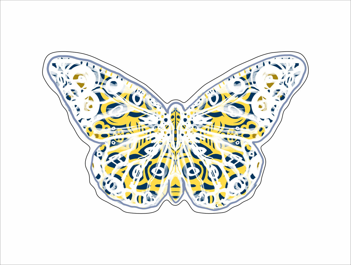 Butterfly Gold & Blue | 0.75in. Acrylic Cutout | Mix and Match (any 10+)