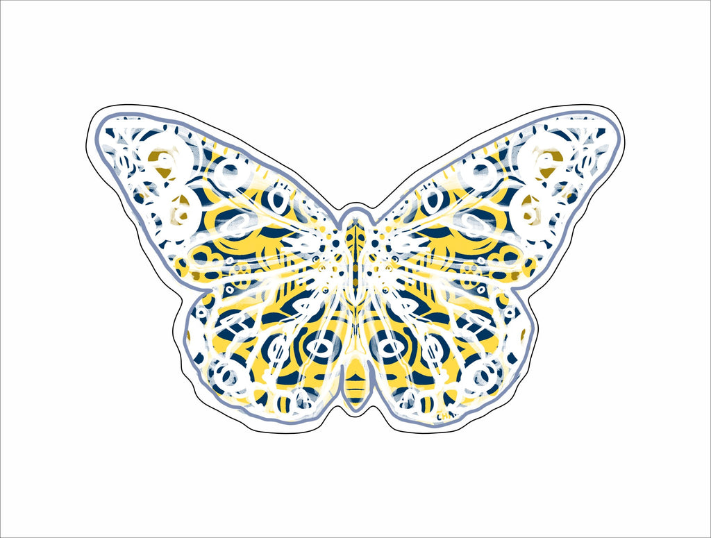 Butterfly Gold & Blue Mini | 0.50in. Acrylic Cutout Mini | Mix and Match (any 10+)