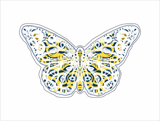 Butterfly Gold & Blue Mini | 0.50in. Acrylic Cutout Mini | Dropship
