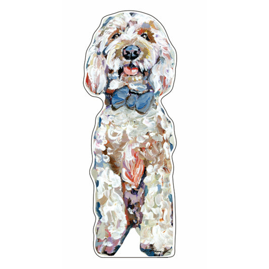 Goldendoodle Blue Bow | 0.75in. Acrylic Shelfie | Case of 25