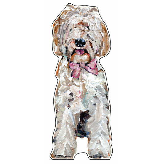 Goldendoodle Pink Bow | 0.75in. Acrylic Cutout | Case Bundle any 10+ (Pack of 1)
