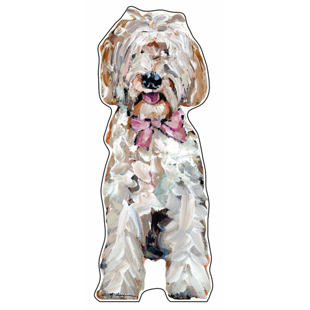 Goldendoodle Pink Bow | 0.75in. Acrylic Shelfie | Case of 25