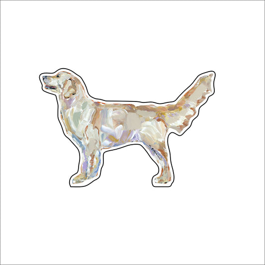 CMS-592-C10 Golden Retriever Light Button | 0.125Acrylic Button | Set of 10