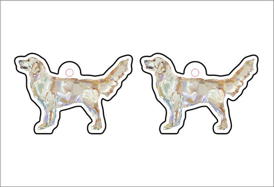 CMS-539-C10 Golden Retriiever Light Earring  | 0.125Acrylic Earrings | Set of 10