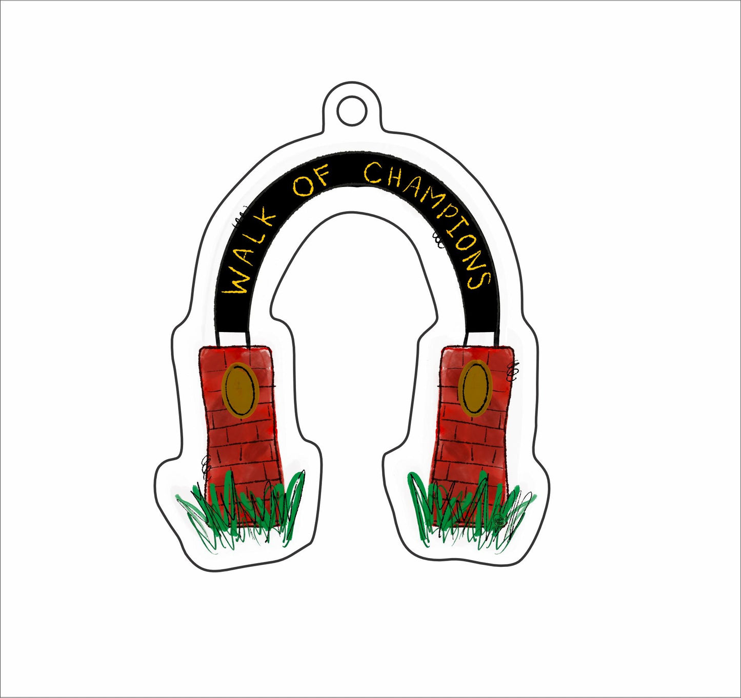 HAT-003  Walk of Champions Doodle Ornament | 0.25Acrylic Ornament |