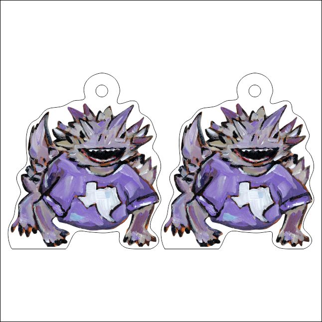 CMS-691-C10 Horned Frog Earring  | 0.125Acrylic Earrings | Set of 10