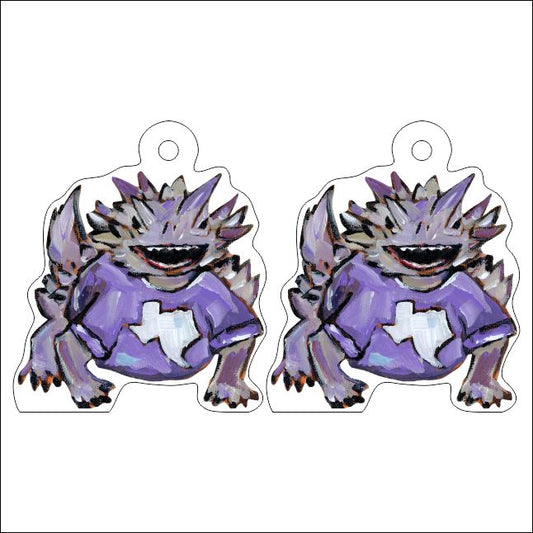 CMS-691-C10 Horned Frog Earring  | 0.125Acrylic Earrings | Set of 10