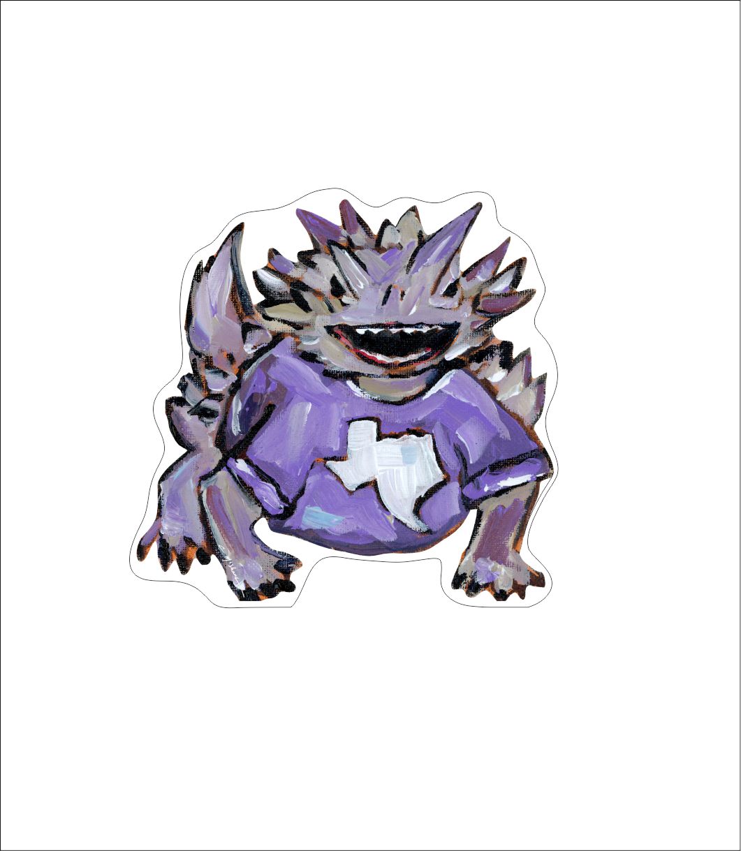 CMS-608-C10 Horned Frog Sticker  | Removable Sticker | Set of 10