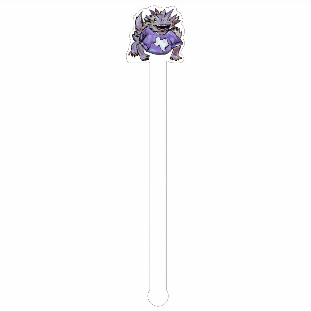 CMS-634-C4 Horned Frog Drink Stirrer | 0.125Acrylic Stirrer | Set of 4