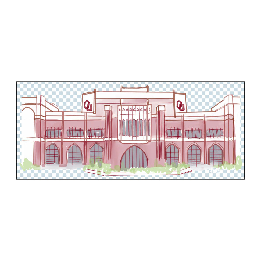 JBA-007 OU Stadium | 0.75in. Acrylic Cutout 3x7 | Single
