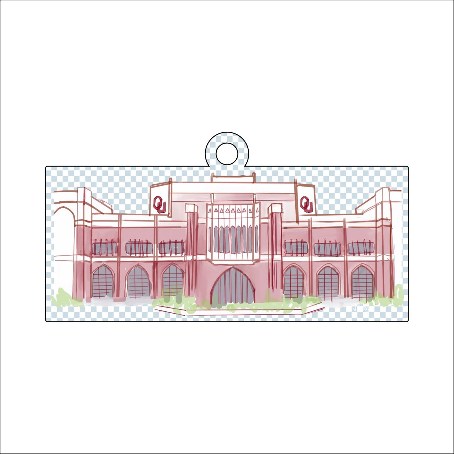JBA-009 OU Stadium Ornament | 0.25in. Acrylic Ornament | Single