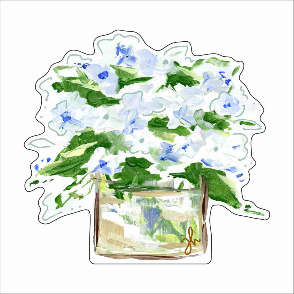 JHY-002 Blue Hydrangea Flower Pot Mini | 0.50Acrylic Mini Contour