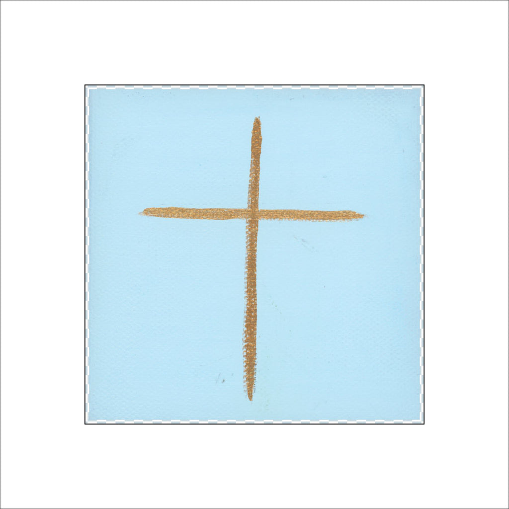 JMZ-008 Blue Cross Block | 0.75in. Acrylic Cutout 4x4 | Single