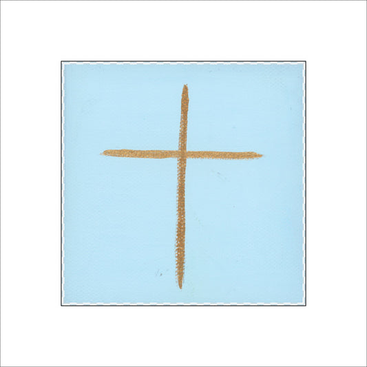 JMZ-008 Blue Cross Block | 0.75in. Acrylic Cutout 4x4 | Case (any 10+)
